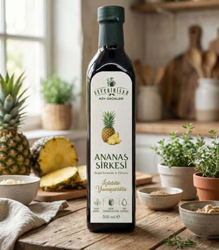 Doğal Ananas Sirkesi 500 ml – Katkısız, Uzun Fermentasyon ve Yumuşak İçim