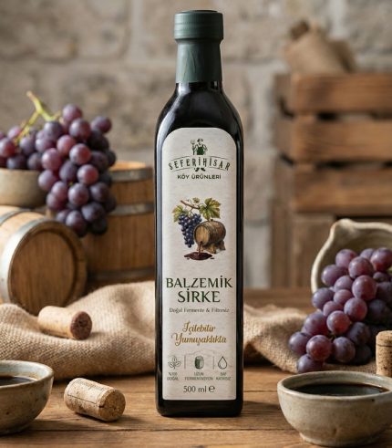 Doğal Balzemik Sirke 500 ml – Katkısız, Uzun Fermentasyon ve Yumuşak İçim