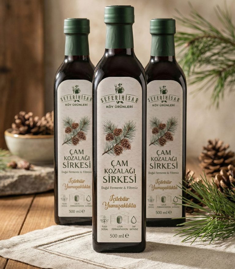 Doğal çam kozalağı sirkesi seti